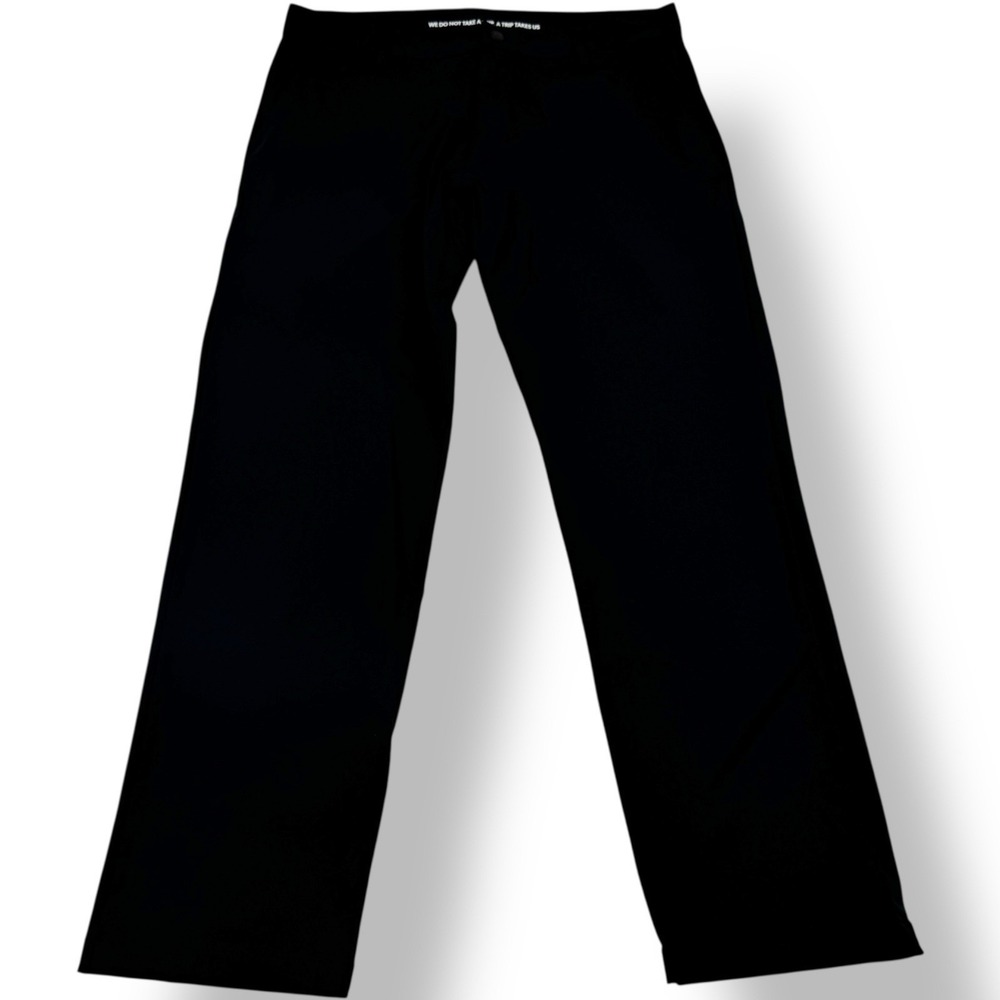 Rhone Black Flat Front Chino Pants‎ Polyester Men's Size 36x32